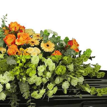 Apricot Dream Casket Flowers