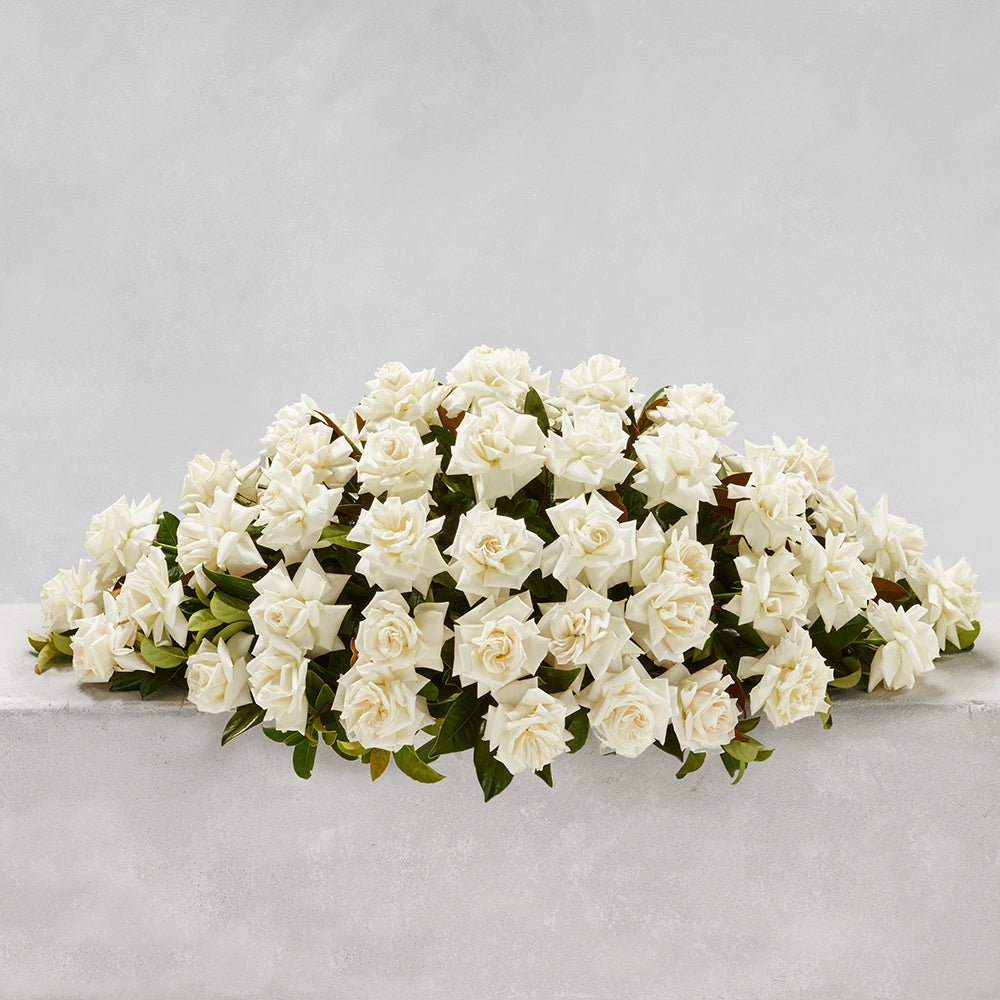 CLASSIC WHITE ROSE CASKET