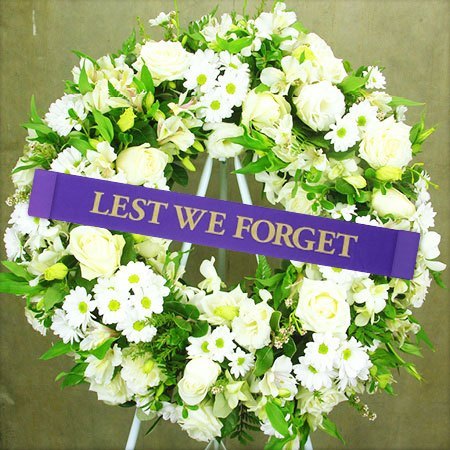 Classic White Anzac Day Wreath