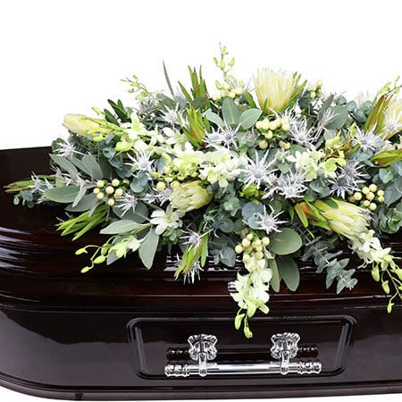 Elegant White Casket Flowers