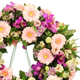 Pink Floral Sympathy Wreath