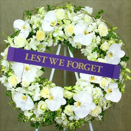 Tropical White Anzac Day Wreath