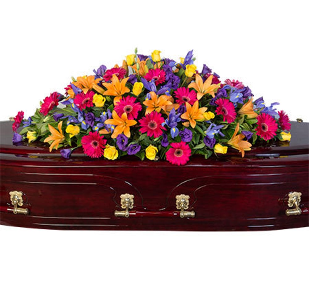 Funeral Casket Flowers - Bright Mixed