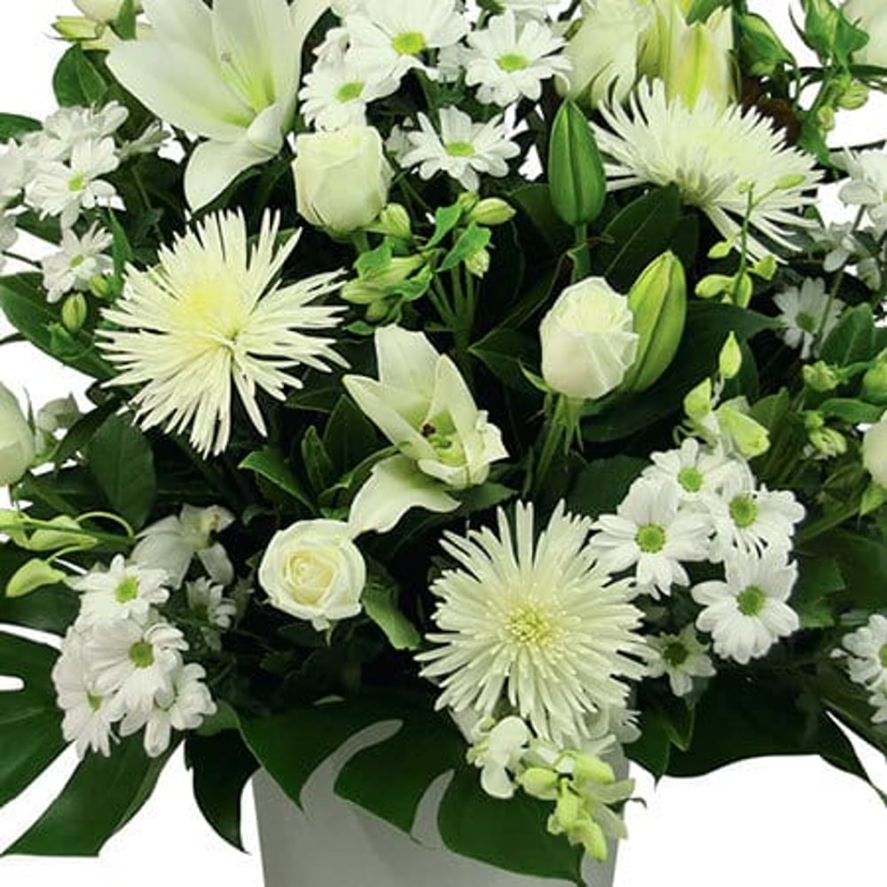 Seasonal White Flower Pot