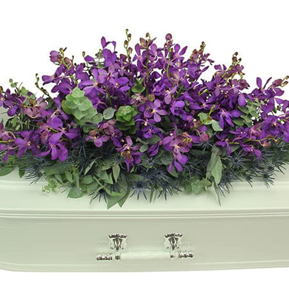 Purple Orchid Casket Flowers