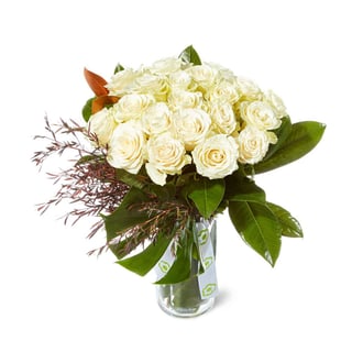 Classic  White Rose Vase
