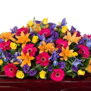 Funeral Casket Flowers - Bright Mixed