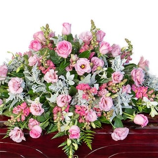 Funeral Casket Flowers - Delicate Pink