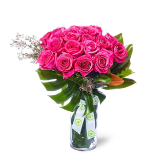 Hot Pink Rose Vase