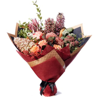Ruby Marrakech: Bouquet with Pineapple Lilies and Roses