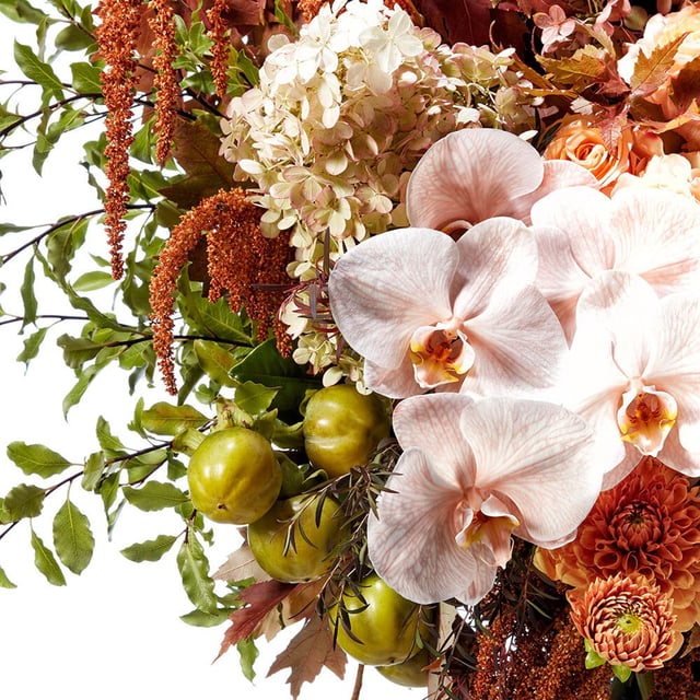 Cinnamon Spice: Premium Vase with Orchids, Roses & Hydrangea