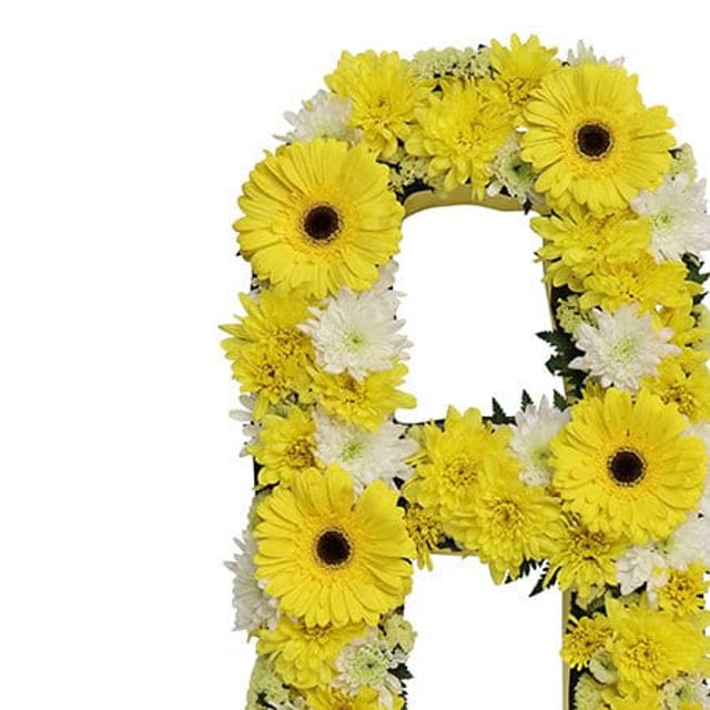 Sunshine Yellow Floral Alphabet Letters for Sydney Funerals