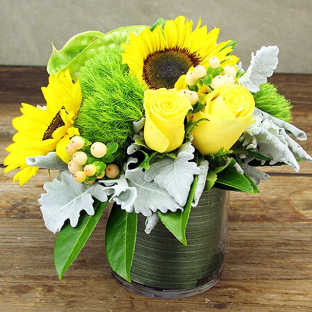 Little Vase of Sunshine Flowers Delivered
