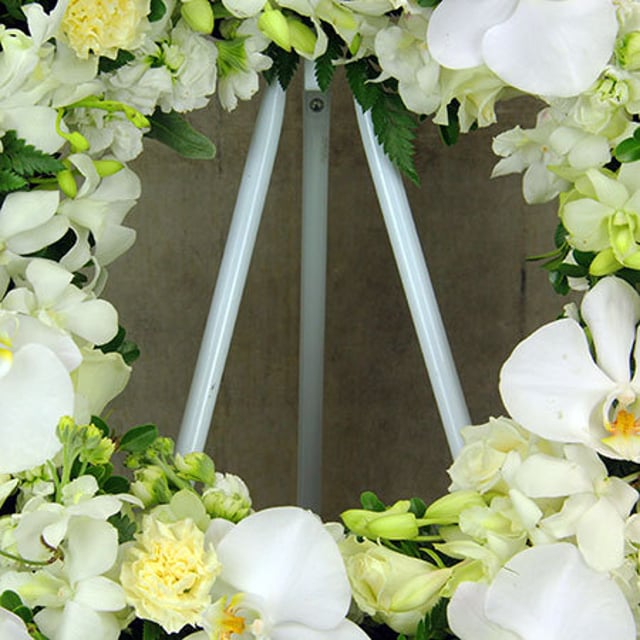White Orchid Tribute Wreath