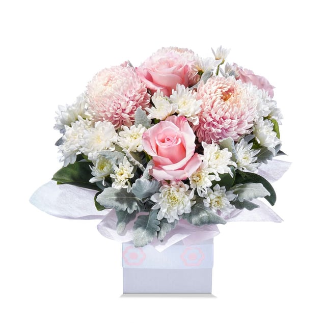 Pastel Pink Flower Box