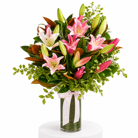 Pink Lily Queen Vase