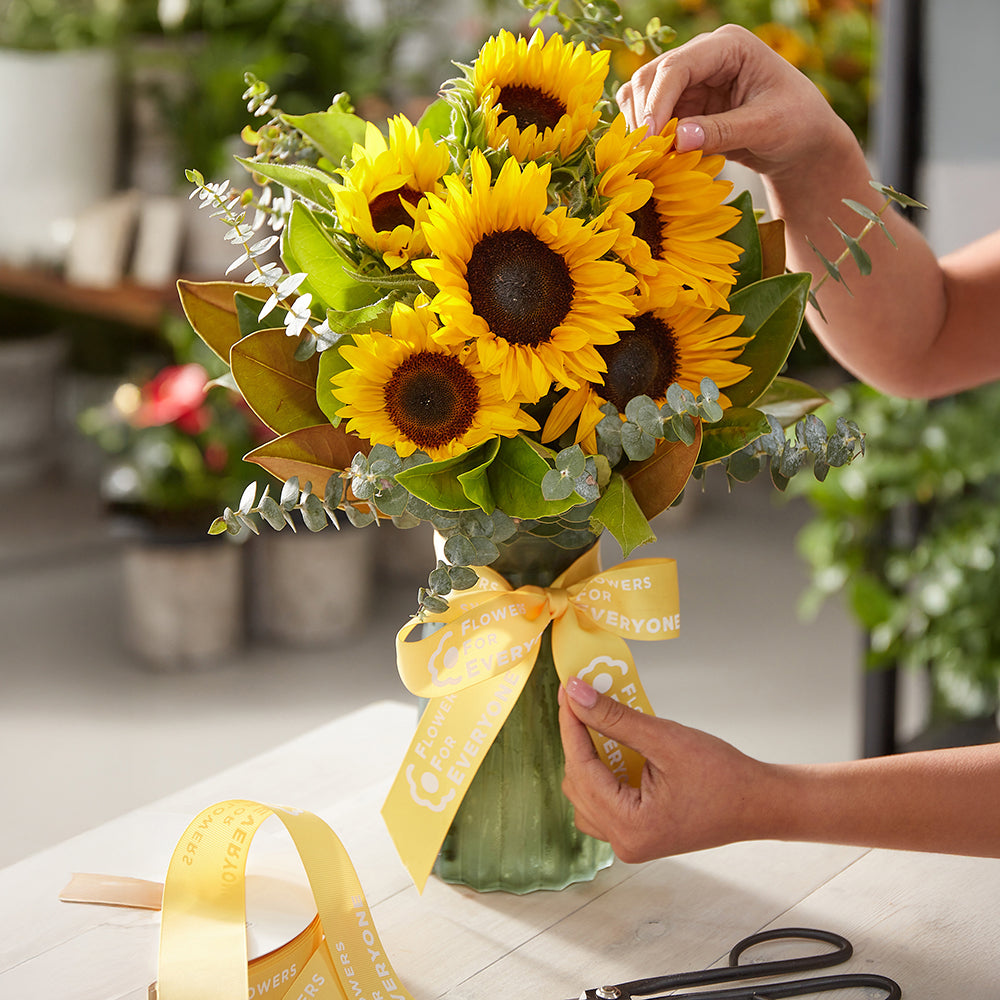 Sunflower Vase with Cookies