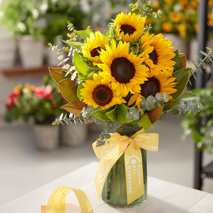 Sunflower Vase with Cookies