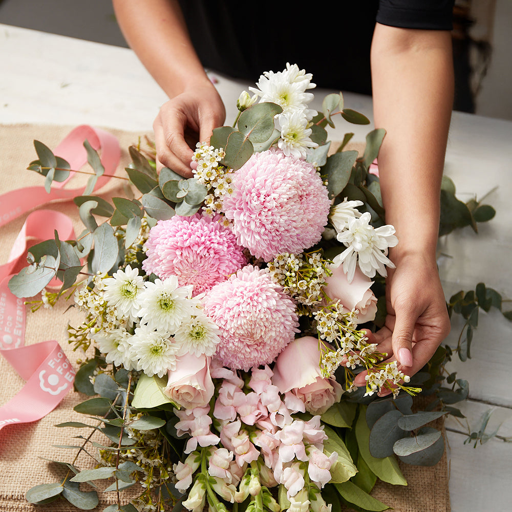 Pink Hessian Bouquet