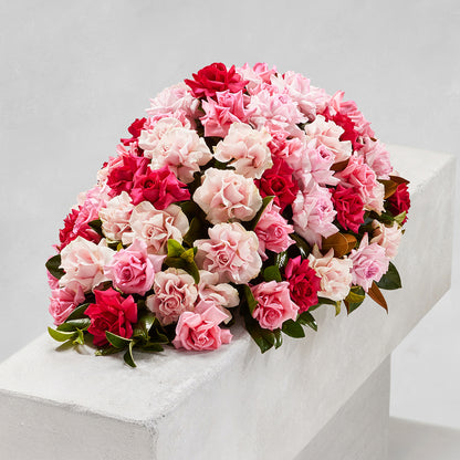 CLASSIC MIXED PINK ROSE CASKET