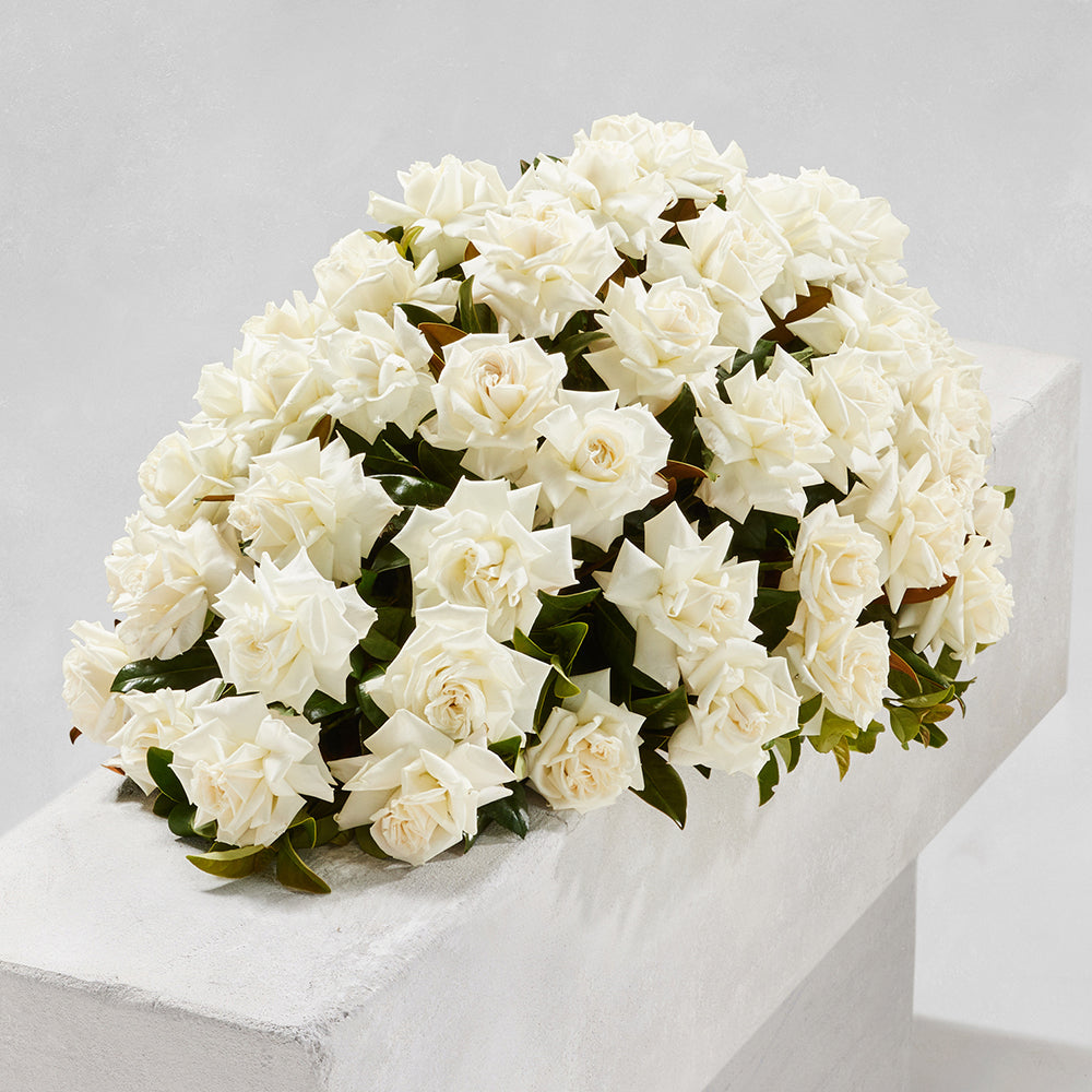 CLASSIC WHITE ROSE CASKET