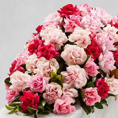 CLASSIC MIXED PINK ROSE CASKET