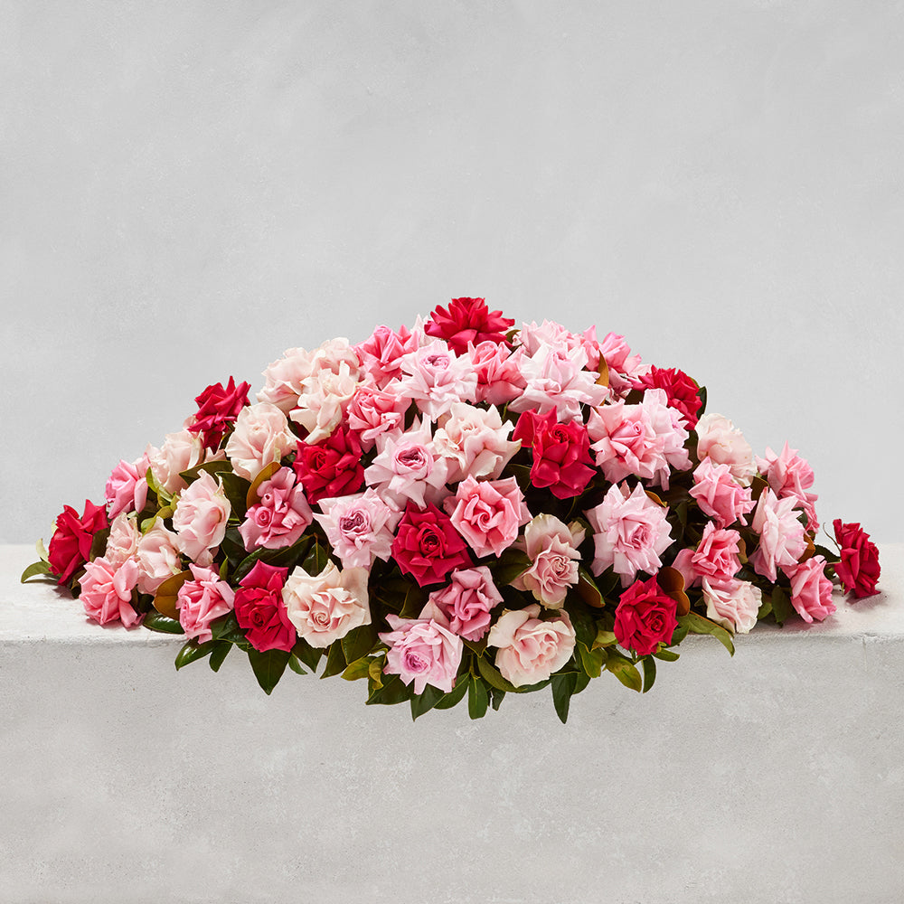 CLASSIC MIXED PINK ROSE CASKET