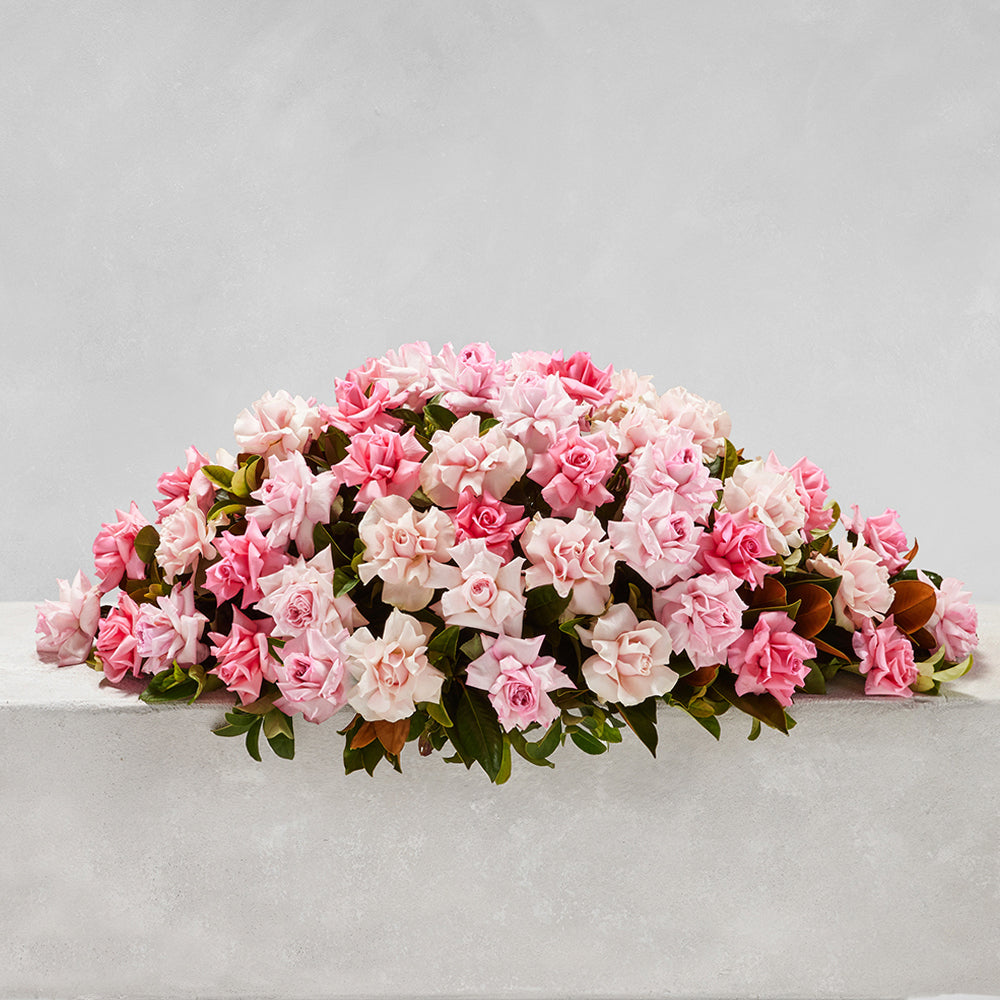 CLASSIC PALE PINK ROSE CASKET
