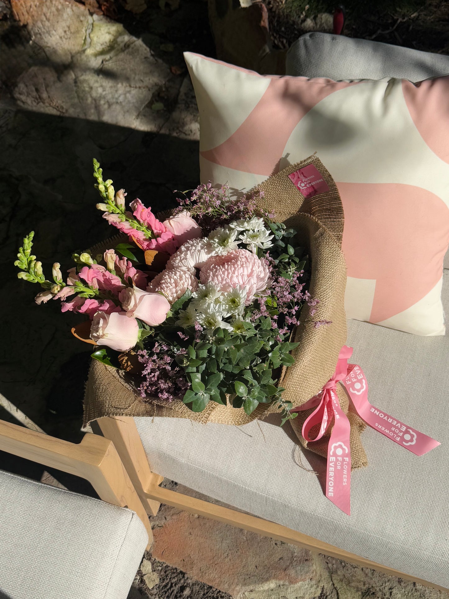 Pink Hessian Bouquet