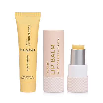 Lily & Cotton Flower Hand Cream & Lip Balm Set