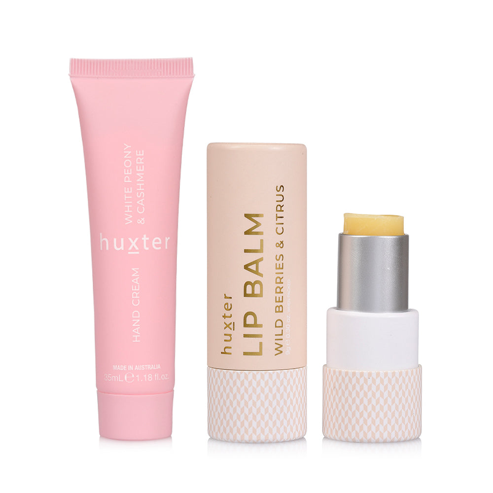 White Peony & Cashmere Hand Cream & Lip Balm Set