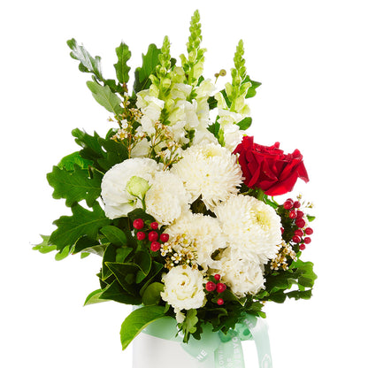 Christmas Red & White Pot