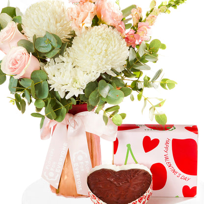 Sweet Pink Vase & Brownie