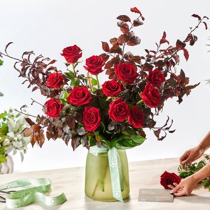 Timeless Red Roses Vase