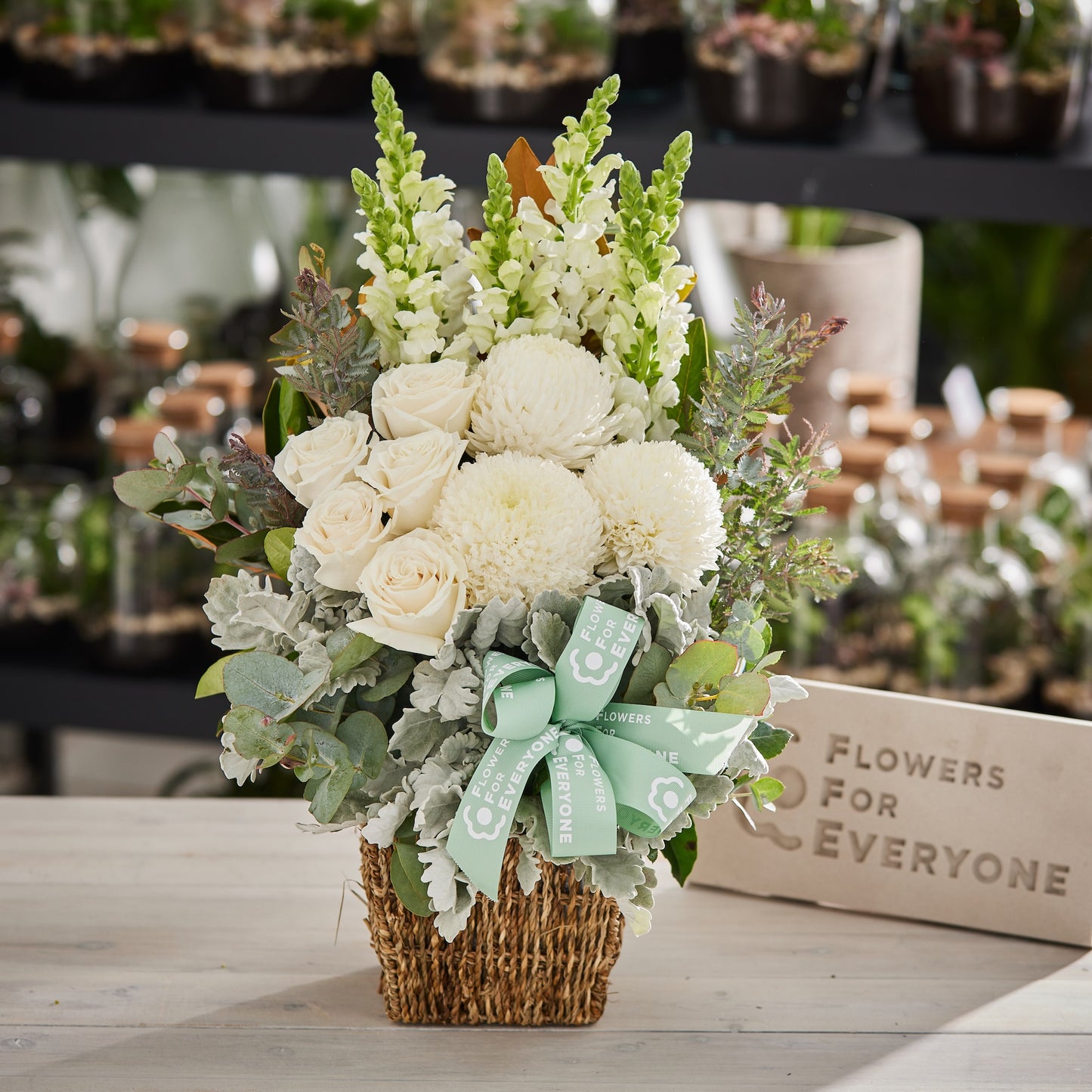 Pure White Flower Basket