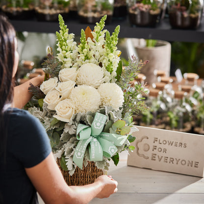 Pure White Flower Basket