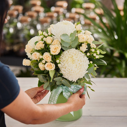 Lace & Peach Flower Vase