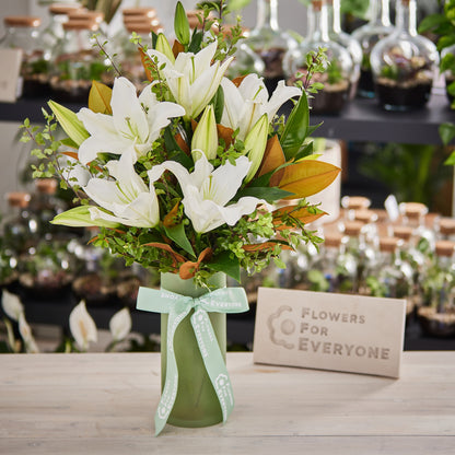 Peaceful White Lily Vase
