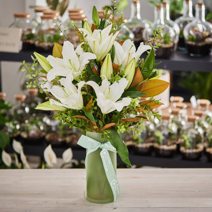 Peaceful White Lily Vase