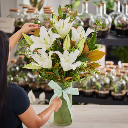 Peaceful White Lily Vase