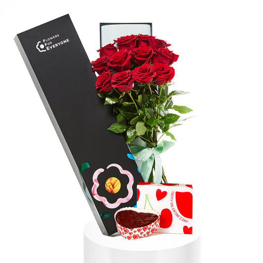 12 Red Roses with Brownie