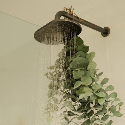 The Wellness Ritual eucalyptus leaves hanging beneath a running shower, creating a fresh spa inspired pamper gift atmosphere