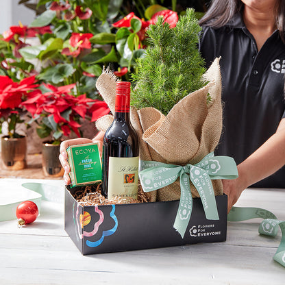 Christmas Candle & Wine Tree Set