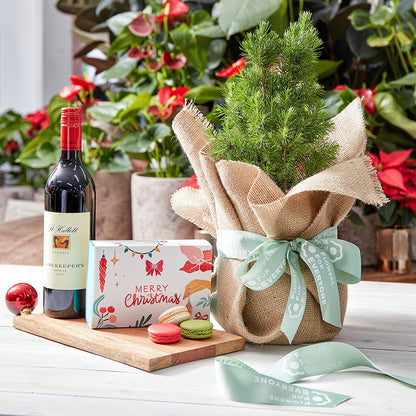 Christmas Wine & Macarons Tree Set