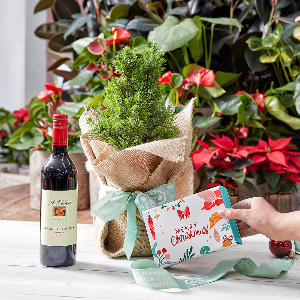 Christmas Wine & Macarons Tree Set