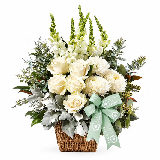 Pure White Flower Basket