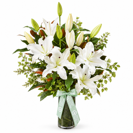 Peaceful White Lily Vase
