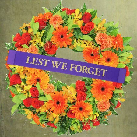 Bright Orange Anzac Day Wreath