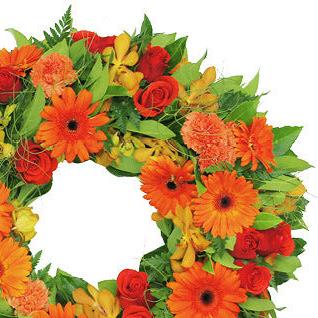 Lush Orange Sympathy Wreath