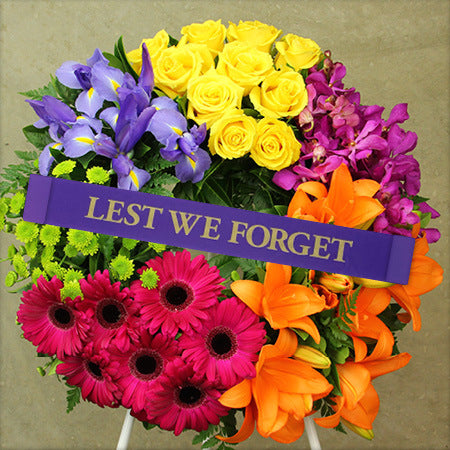 Rainbow Coloured Anzac Wreath